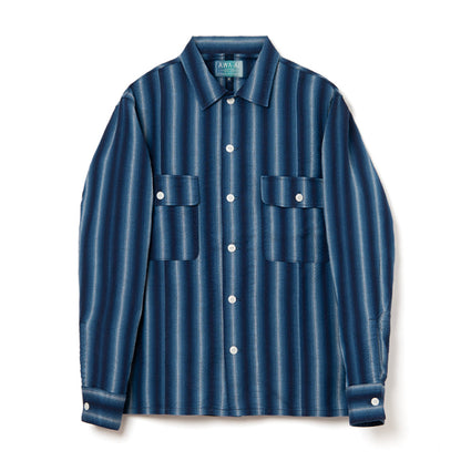 阿波しじら織り長袖シャツ【5706A】