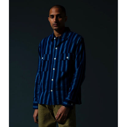 阿波しじら織り長袖シャツ【5706A】