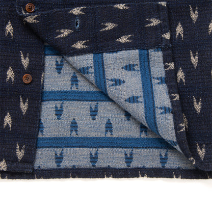 矢絣インディゴ刺し子シャツ【5712】