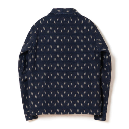 矢絣インディゴ刺し子シャツ【5712】