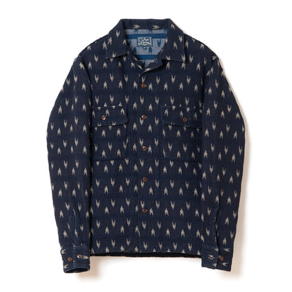 矢絣インディゴ刺し子シャツ【5712】