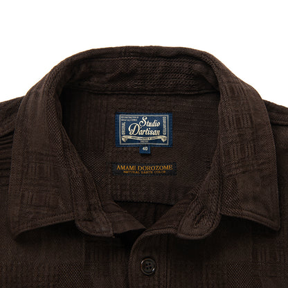 奄美泥染BOROジャガードシャツ【5717】