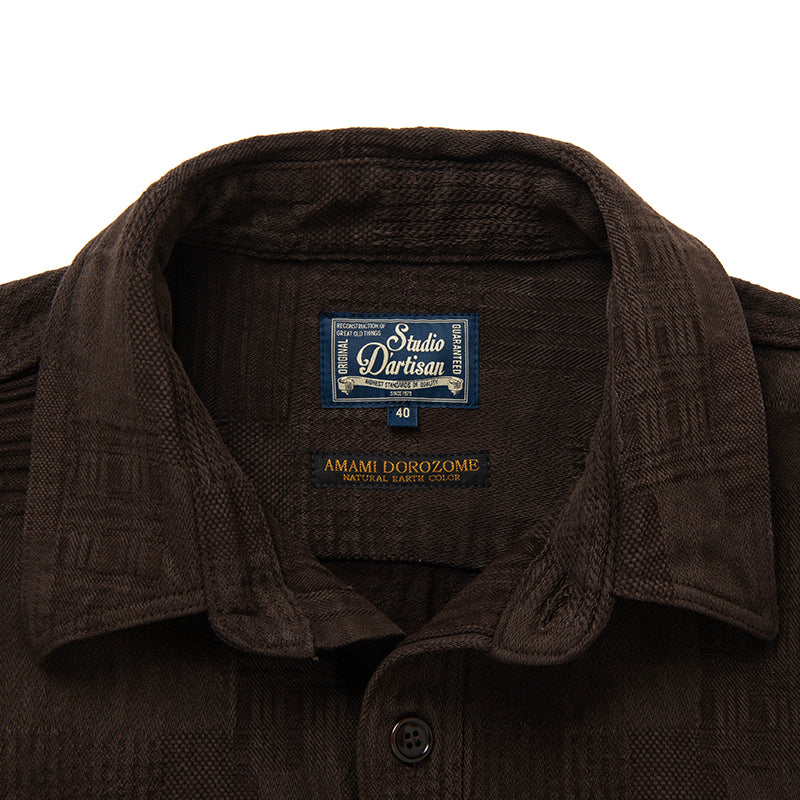 奄美泥染BOROジャガードシャツ【5717】