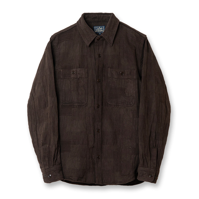 奄美泥染BOROジャガードシャツ【5717】