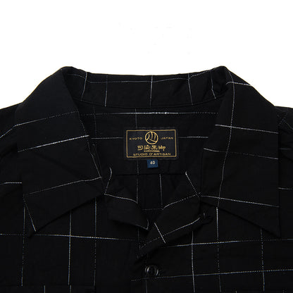 京黒紋付染絣半袖シャツ【5720】