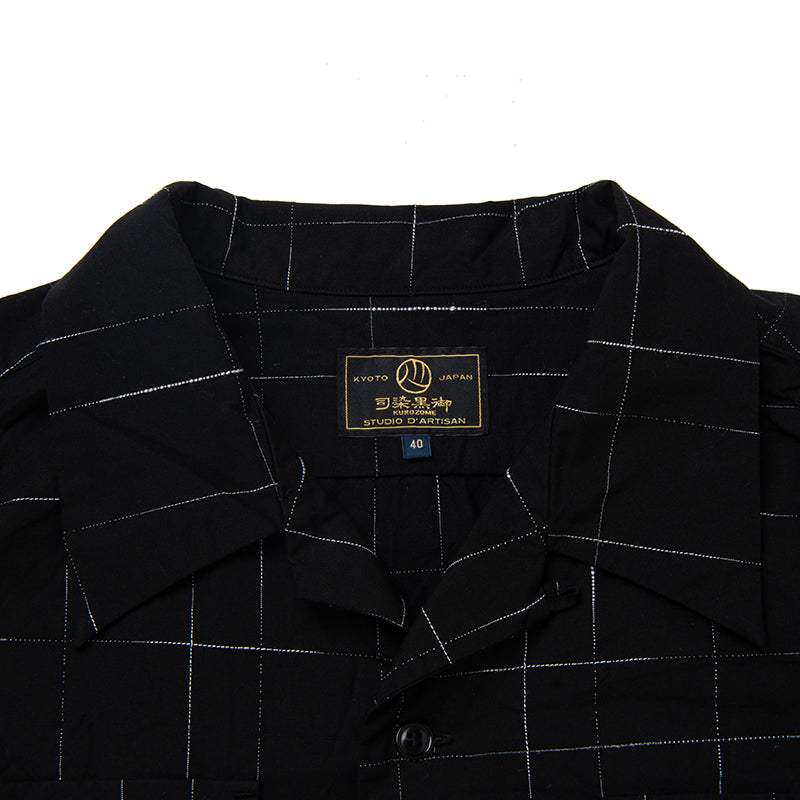 京黒紋付染絣半袖シャツ【5720】