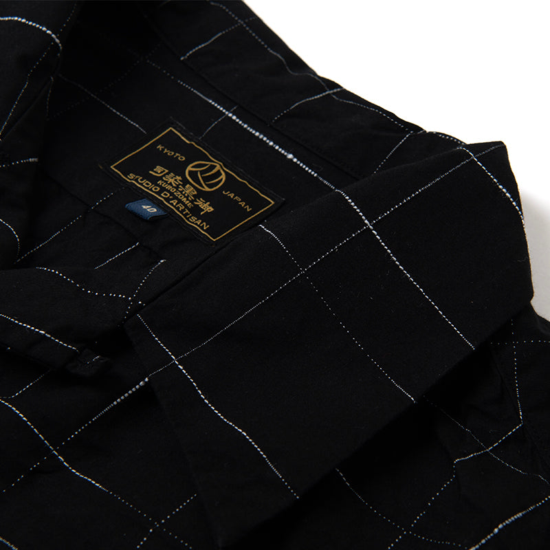 京黒紋付染絣半袖シャツ【5720】