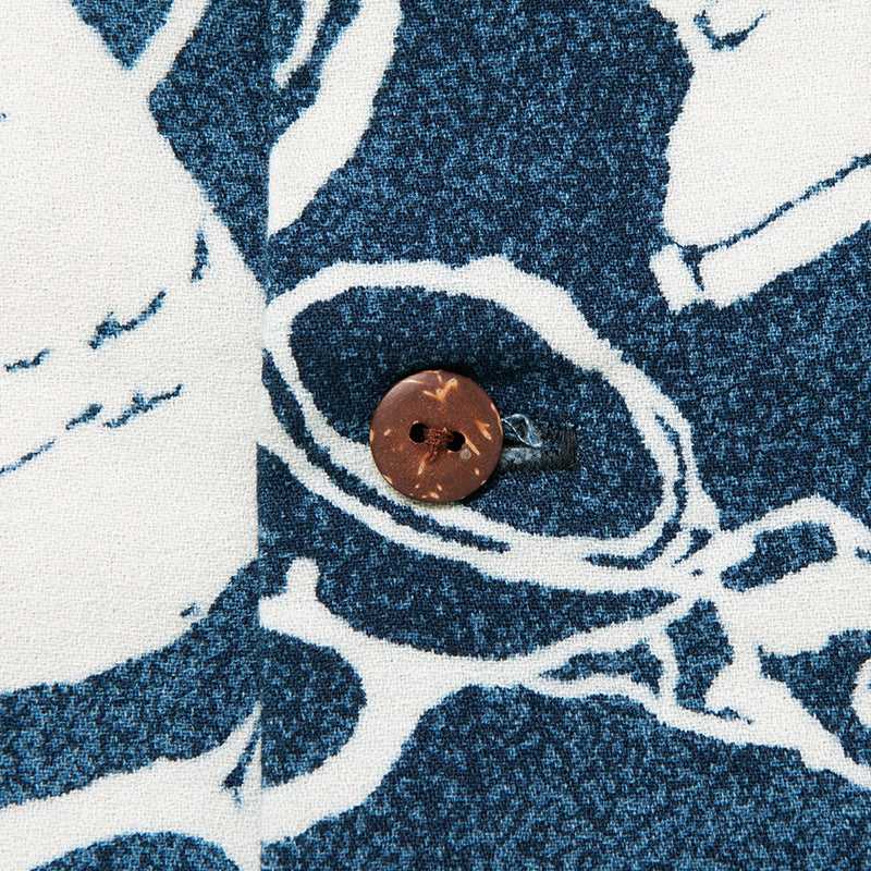 インディゴ抜染アロハシャツ【5722】