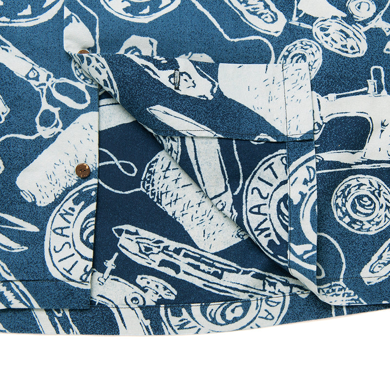 インディゴ抜染アロハシャツ【5722】