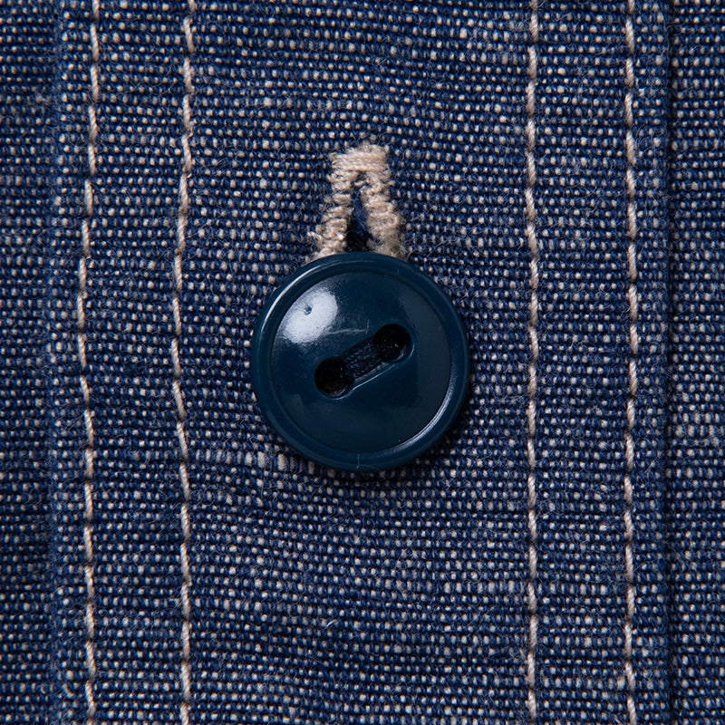 刺繍シャンブレー半袖シャツ【5723S】