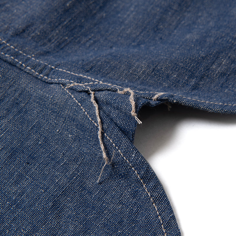 刺繍シャンブレー半袖シャツ【5723S】