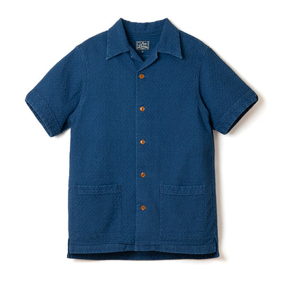 USEDインディゴドビー半袖シャツ【5724U】