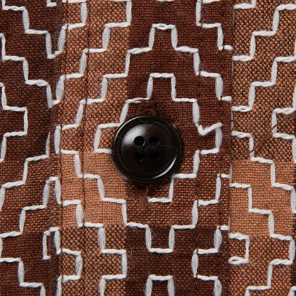 柿渋野良着刺し子シャツ【5726】