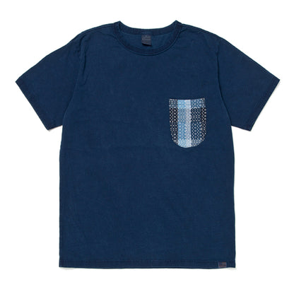 インディゴ NORAGI SASHIKO ポケットTシャツ【8057-IND】