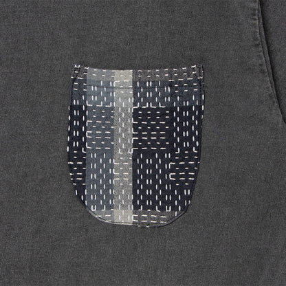 墨染め NORAGI SASHIKO ポケットTシャツ【8057-SUMI】