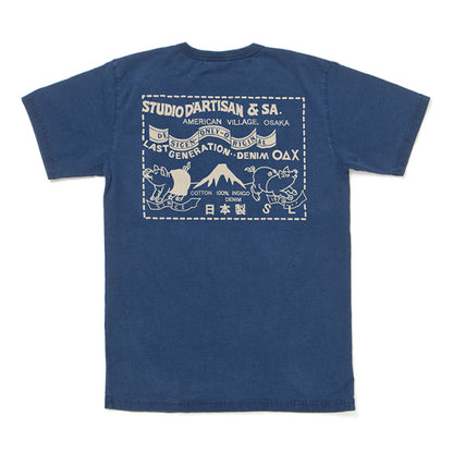USAコットンインディゴＴシャツ【8067A】