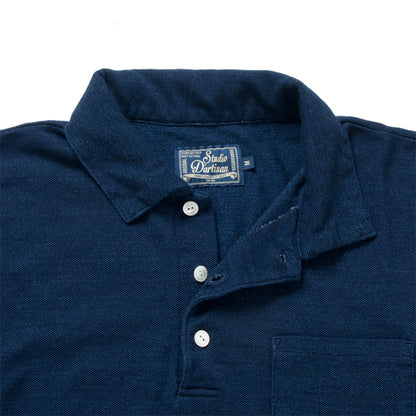 インディゴ鹿の子ポロシャツ【8108】