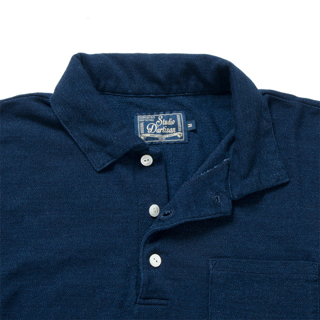 インディゴ鹿の子ポロシャツ【8108】