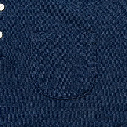 インディゴ鹿の子ポロシャツ【8108】