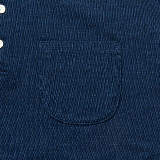 インディゴ鹿の子ポロシャツ【8108】
