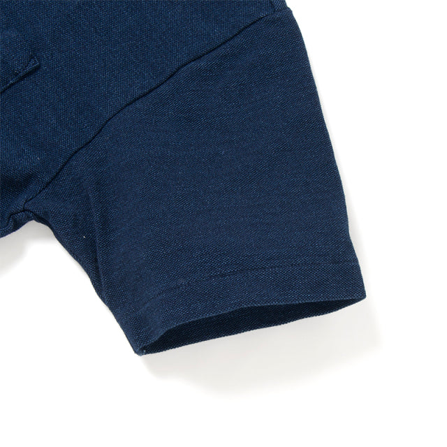 インディゴ鹿の子ポロシャツ【8108】