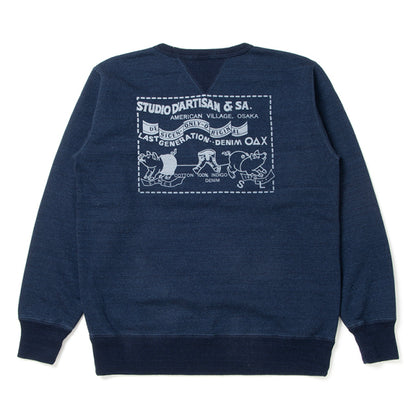 インディゴ抜染スウェット【8127A】
