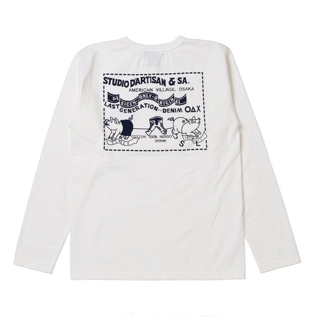 定番プリント吊り編みロングスリーブTシャツ【8131】