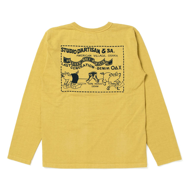 定番プリント吊り編みロングスリーブTシャツ【8131】