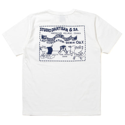 デニムポケットプリントTシャツ【8135A】