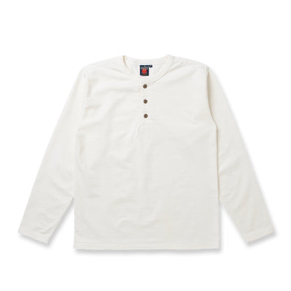 吊り編みヘンリー長袖Tシャツ【8218】