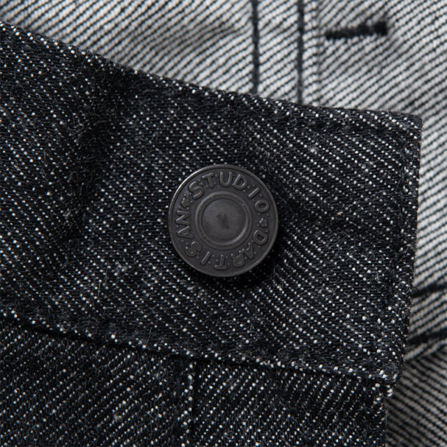 ルーズストレートウォッシュブラックジーンズ【D1890B】