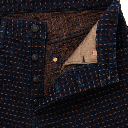 柿渋刺し子ジーンズ【D1897】BIGサイズ