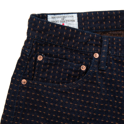 柿渋刺し子レギュラーストレートジーンズ【D1897R】BIGサイズ