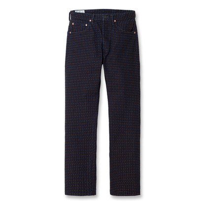 柿渋刺し子レギュラーストレートジーンズ【D1897R】BIGサイズ