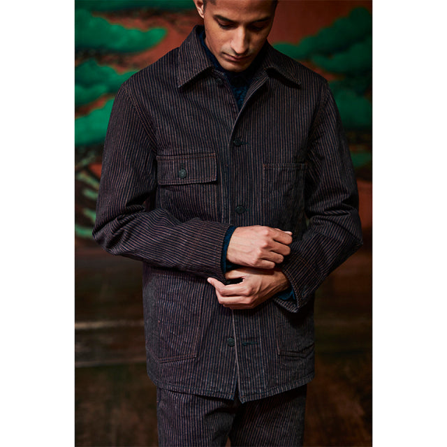 KAKISHIBU DENIM HICKORY カバーオール【D4522】