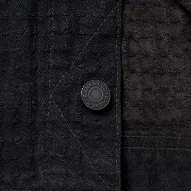 奄美泥染刺し子デニムジャケット【D4564】