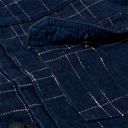 乱れ絣デニムジャケット【D4574】