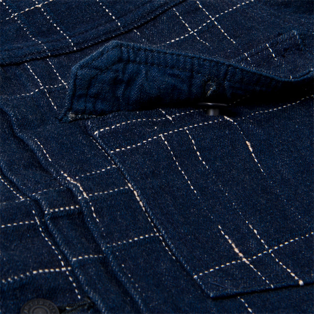 乱れ絣デニムジャケット【D4574】