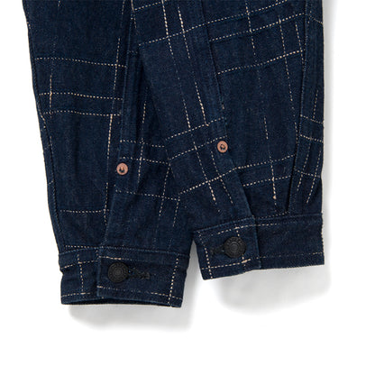 乱れ絣デニムジャケット【D4574】