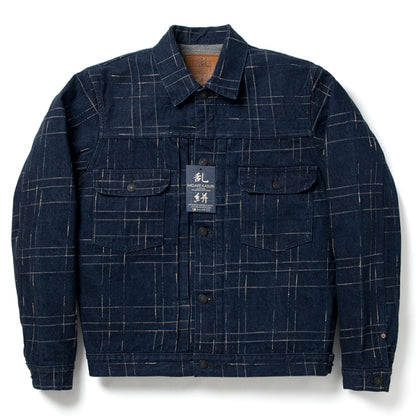 乱れ絣デニムジャケット【D4574】