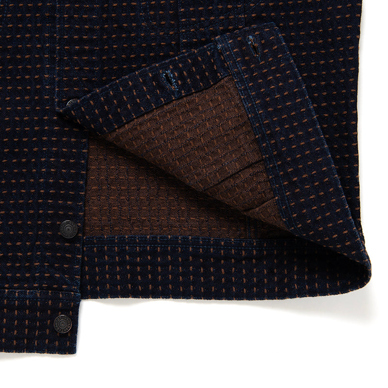 柿渋刺し子デニムジャケット【D4608】