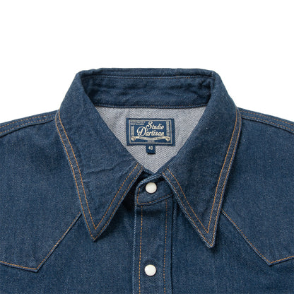 天然藍デニムウエスタンシャツ【D5701】