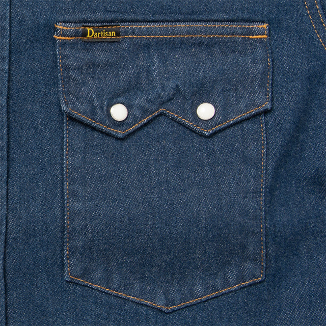 天然藍デニムウエスタンシャツ【D5701】