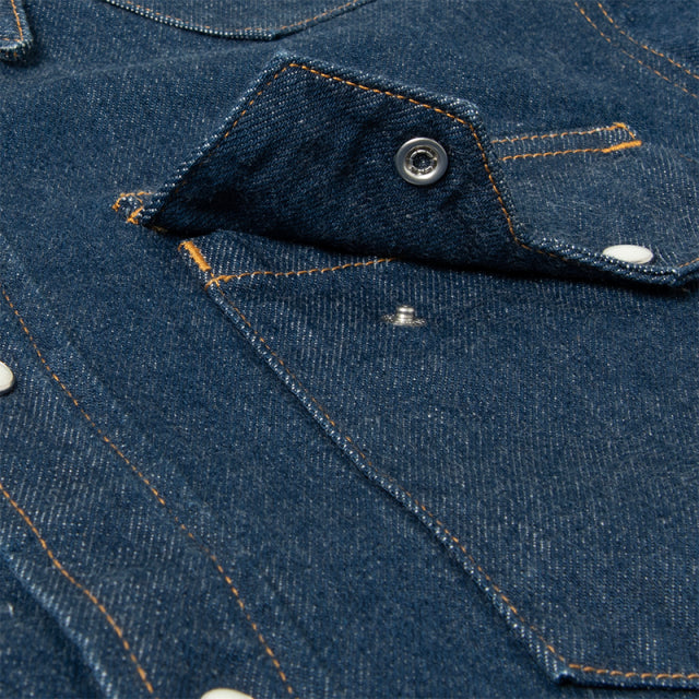 天然藍デニムウエスタンシャツ【D5701】