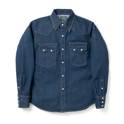 天然藍デニムウエスタンシャツ【D5701】
