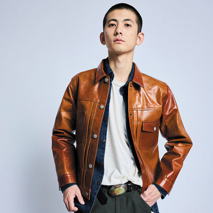 45th手染めレザージャケット【SP-123】