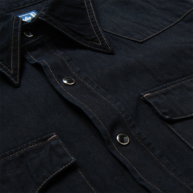 奄美泥染めインディゴデニムシャツ【SP-124】