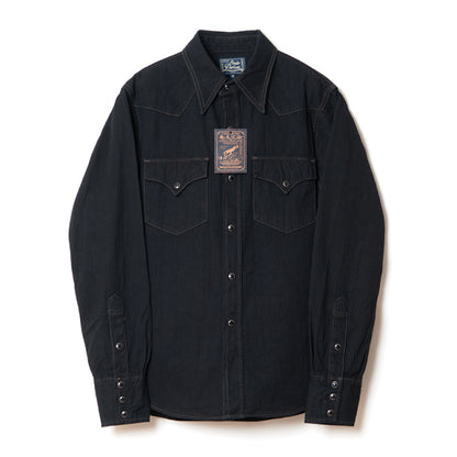 奄美泥染めインディゴデニムシャツ【SP-124】