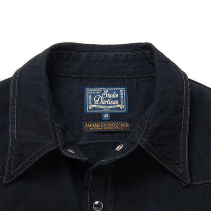 奄美泥染めインディゴデニムシャツ【SP-124】